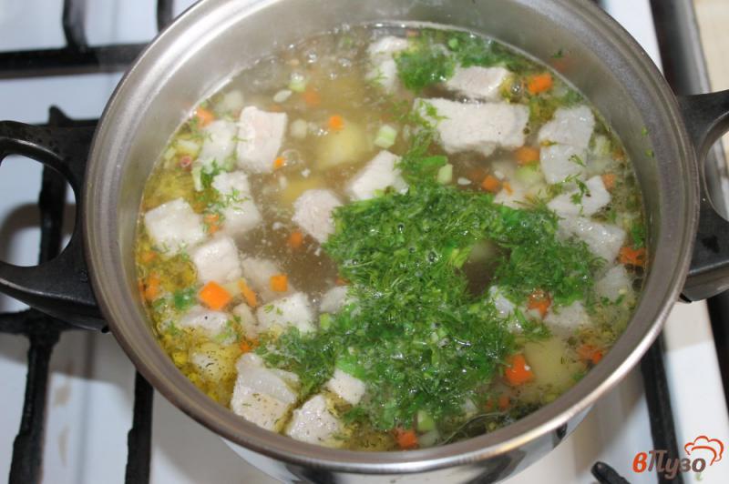 Фото приготовление рецепта: Суп со свининой и кабачком шаг №5