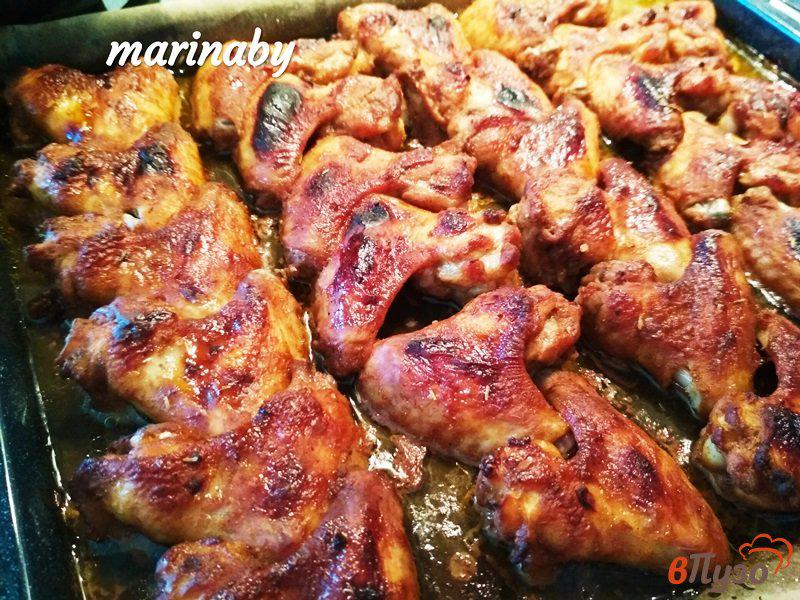 Фото приготовление рецепта: Куриные крылья барбекю шаг №8