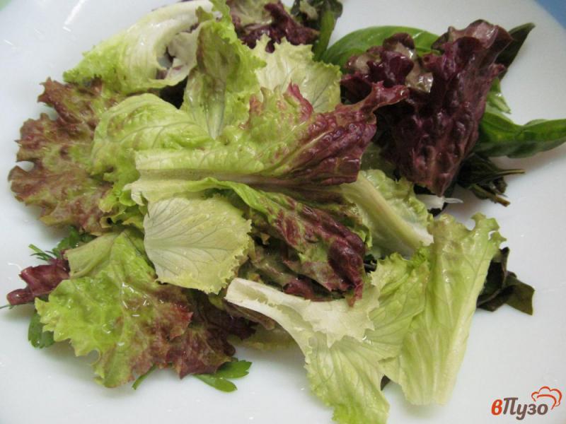 Фото приготовление рецепта: Зеленый салат с морковью помидором и красной смородиной шаг №2