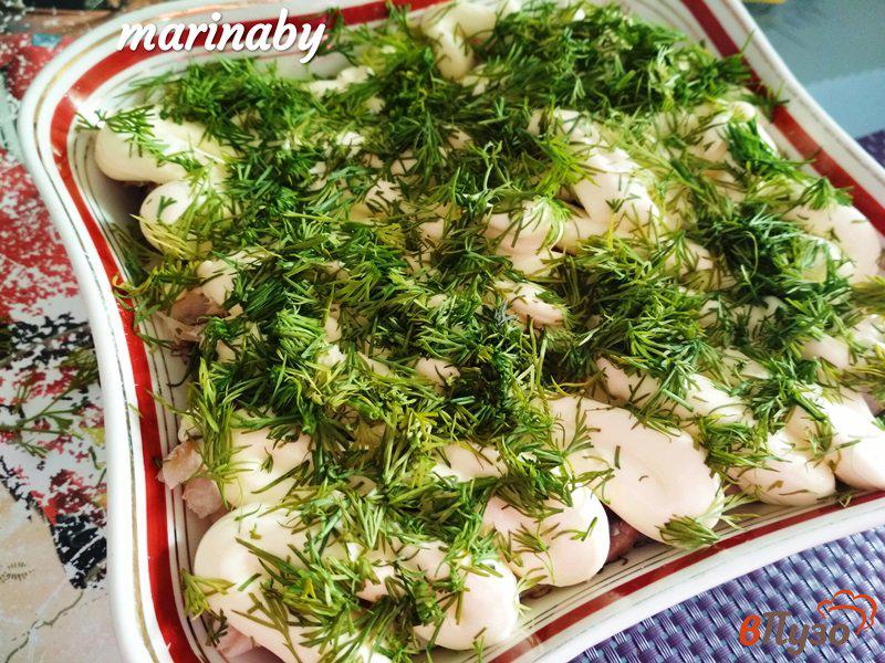 Фото приготовление рецепта: Салат из белой рыбы с укропом шаг №5