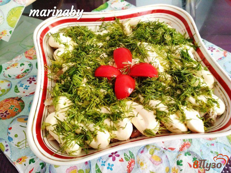 Фото приготовление рецепта: Салат из белой рыбы с укропом шаг №6