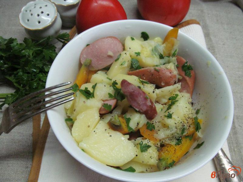Фото приготовление рецепта: Овощи с сосисками по французски шаг №6
