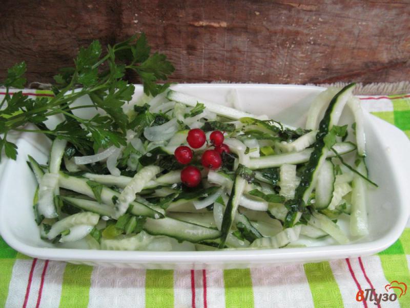 Фото приготовление рецепта: Огуречный салат с луком «пикантный» шаг №6