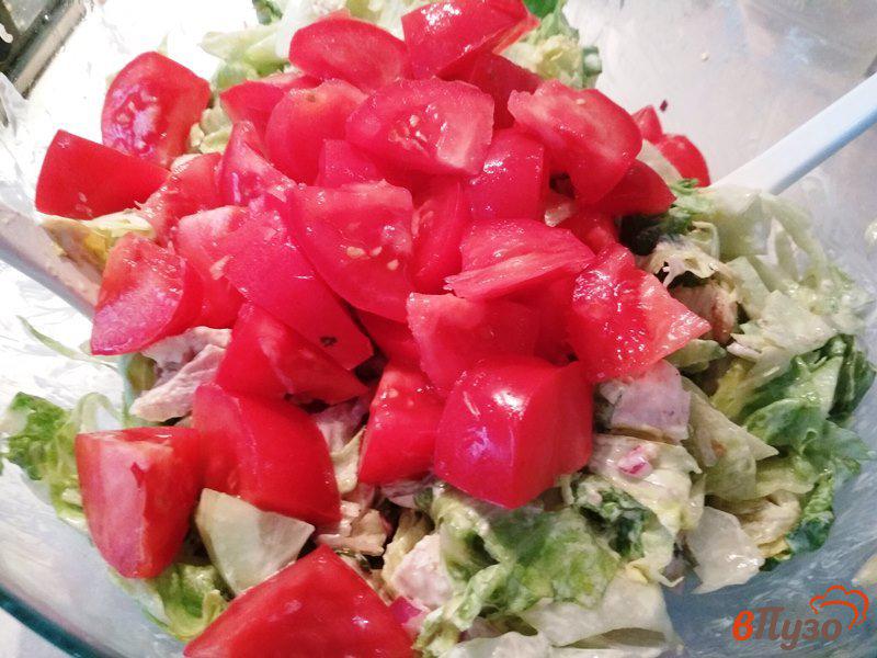 Фото приготовление рецепта: Овощной салат с куриным филе шаг №6