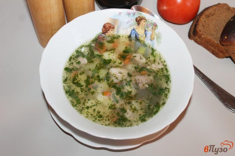 Фото приготовление рецепта: Суп с кабачком и свининой шаг №7