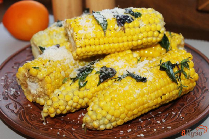 Фото приготовление рецепта: Молодая кукуруза с сыром на гарнир шаг №6