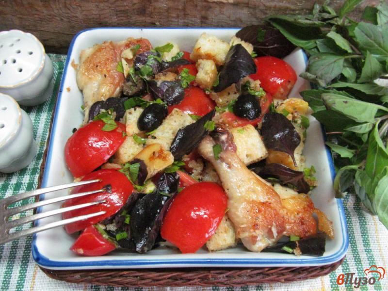 Фото приготовление рецепта: Салат панцанелла с курицей шаг №8