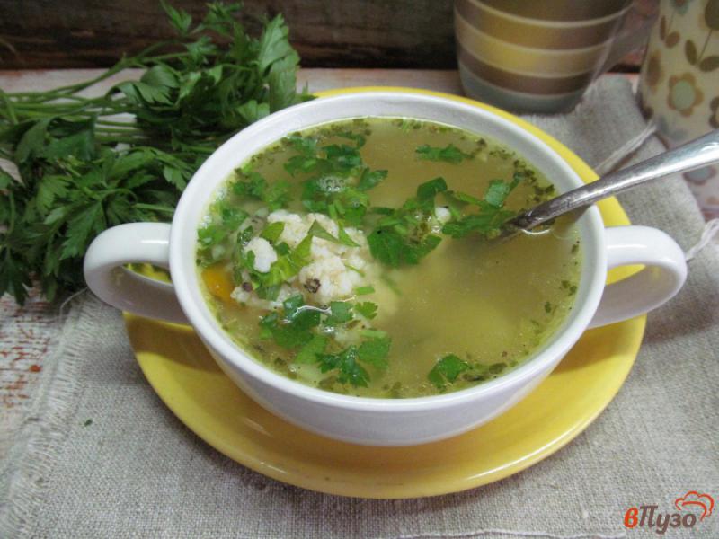 Фото приготовление рецепта: Куриный суп с пшеничной кашей шаг №8