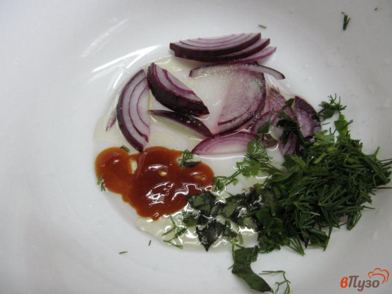 Фото приготовление рецепта: Азиатский салат из плоской стручковой фасоли шаг №1