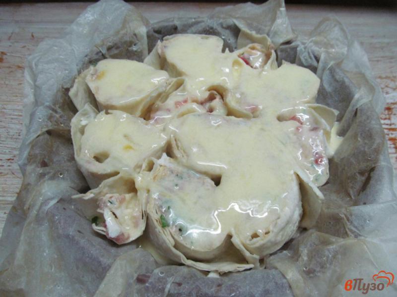 Фото приготовление рецепта: Пирог из лаваша с фаршем шаг №8