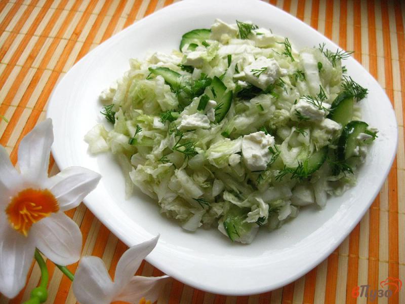 Фото приготовление рецепта: Салат из пекинской капусты с фетой шаг №6