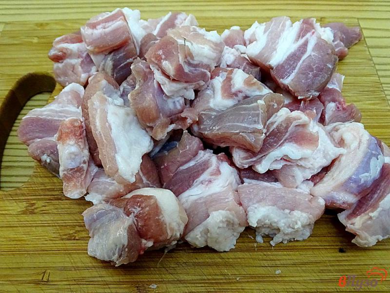 Фото приготовление рецепта: Капуста тушёная со свининой и помидорами шаг №2