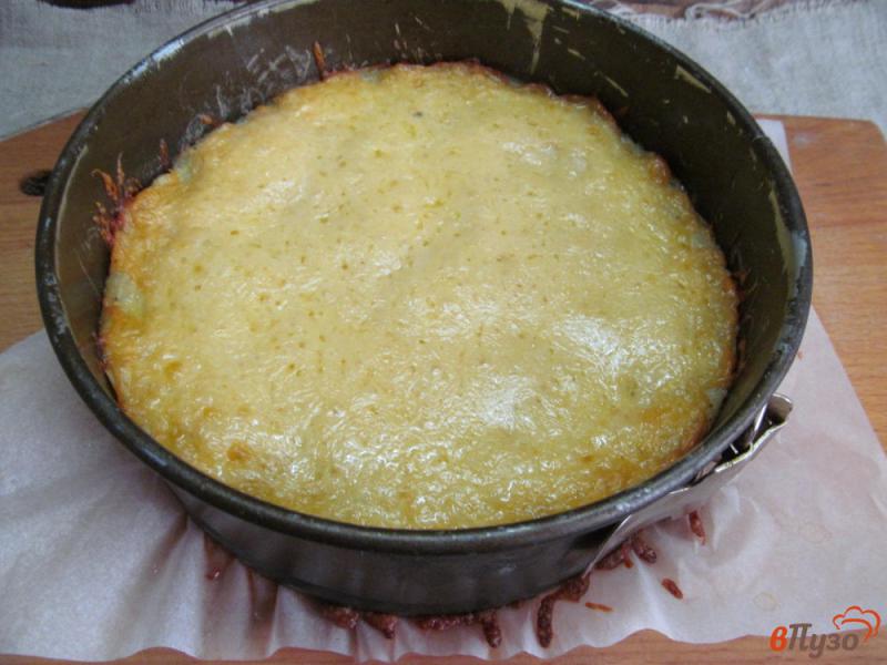 Фото приготовление рецепта: Открытый пирог из куриного фарша с картофелем шаг №9