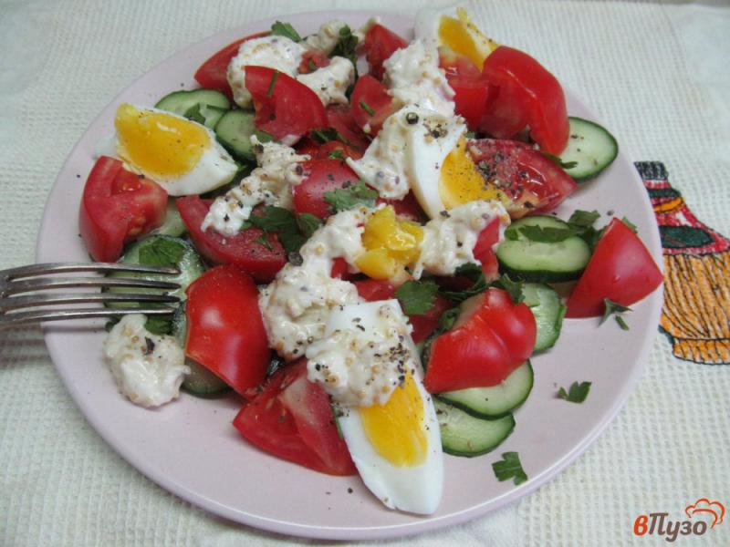 Фото приготовление рецепта: Овощной салат под соусом из сельдерея шаг №3