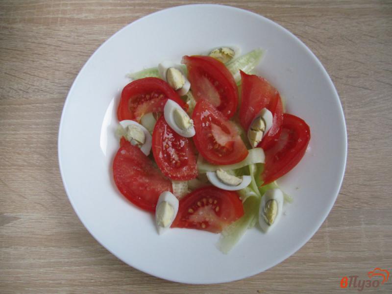 Фото приготовление рецепта: Салат с креветками и овощами шаг №3
