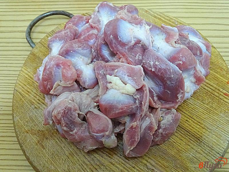 Фото приготовление рецепта: Куриные желудки с помидорами шаг №2