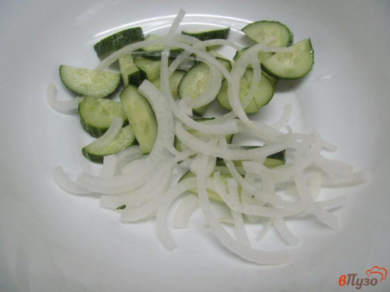 Фото приготовление рецепта: Овощной салат под соусом из печеного перца шаг №3
