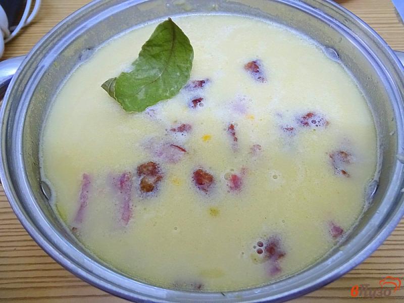 Фото приготовление рецепта: Гороховый суп пюре с копчёными рёбрами (без картофеля) шаг №8