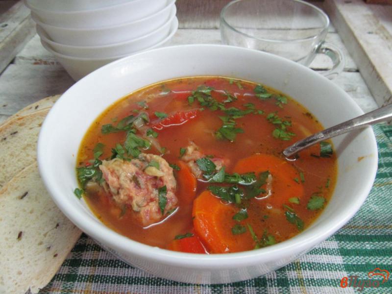 Фото приготовление рецепта: Овощной суп с клецками из свеклы шаг №8