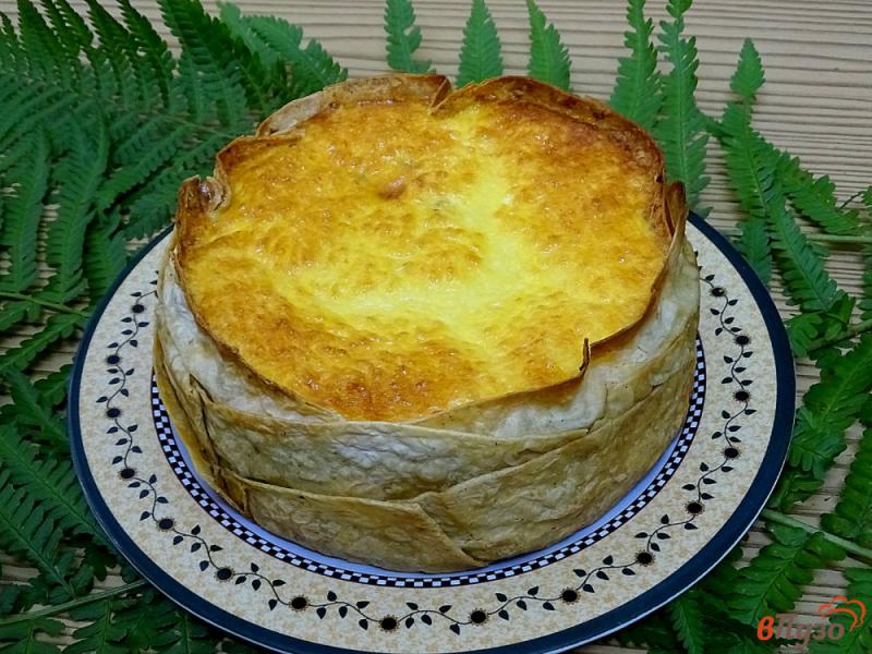 Фото приготовление рецепта: Пирог из лаваша с субпродуктами шаг №11