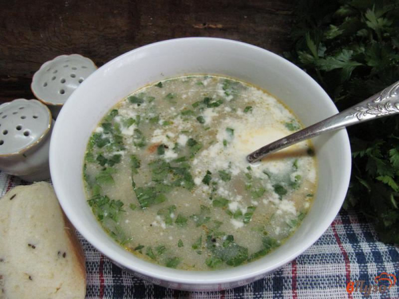 Фото приготовление рецепта: Суп с шампиньоном и горчичным соусом шаг №8
