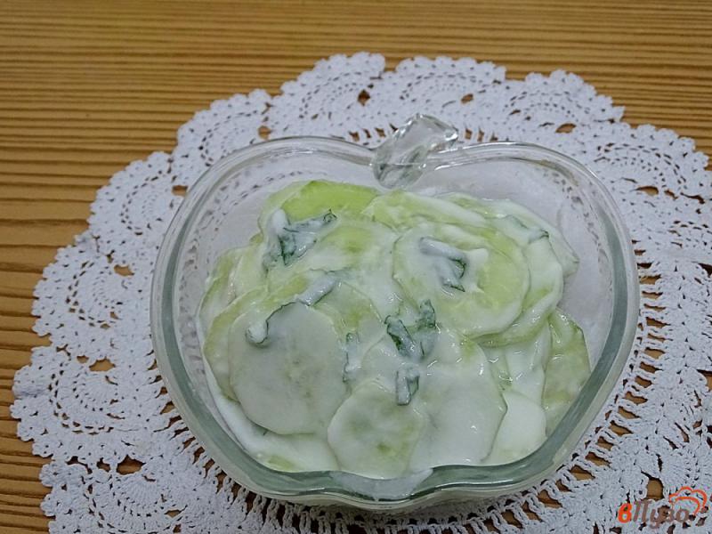 Фото приготовление рецепта: Салат из огурца и йогурта шаг №6