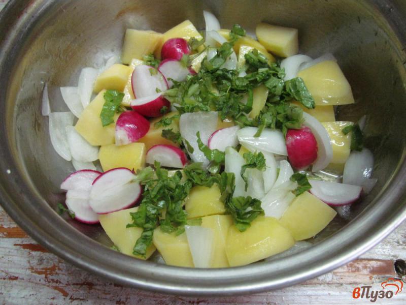 Фото приготовление рецепта: Картофельный крем-суп с редиской шаг №2