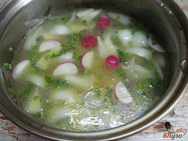 Фото приготовление рецепта: Картофельный крем-суп с редиской шаг №3