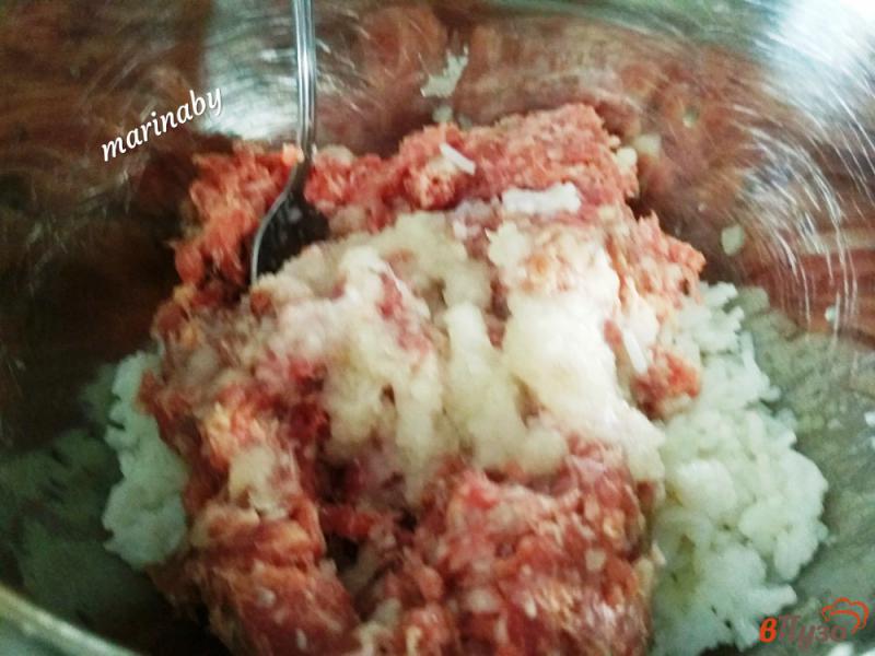 Фото приготовление рецепта: Болгарский перец фаршированный мясом и рисом шаг №3
