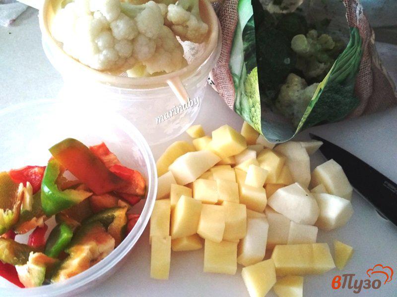Фото приготовление рецепта: Суп-пюре из овощей и курицы шаг №5