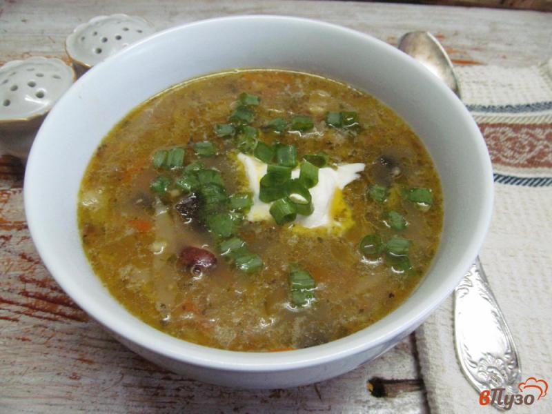 Фото приготовление рецепта: Суп с квашеной капустой и фасолью шаг №9