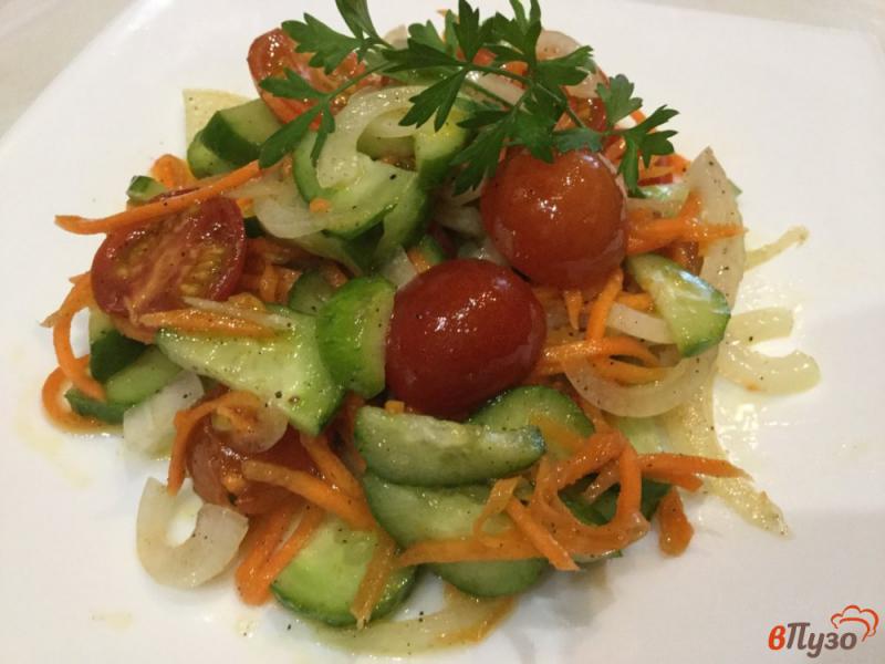 Фото приготовление рецепта: Овощной салат с корейской морковью шаг №5