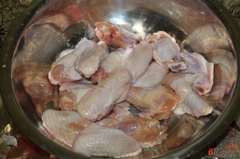 Фото приготовление рецепта: Куриные крылья гриль в медово - горчичной глазури шаг №1