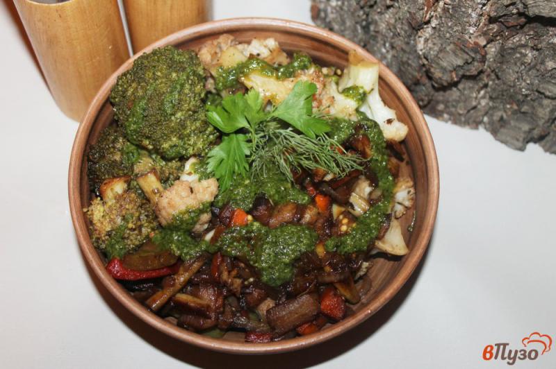 Фото приготовление рецепта: Овощное рагу с брокколи и цветной капустой шаг №6