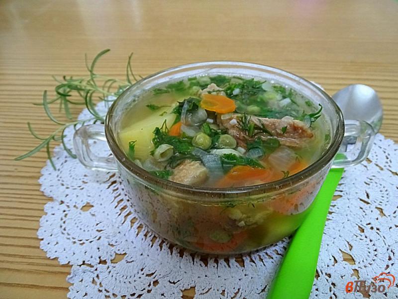 Фото приготовление рецепта: Суп с зелёным горошком шаг №10