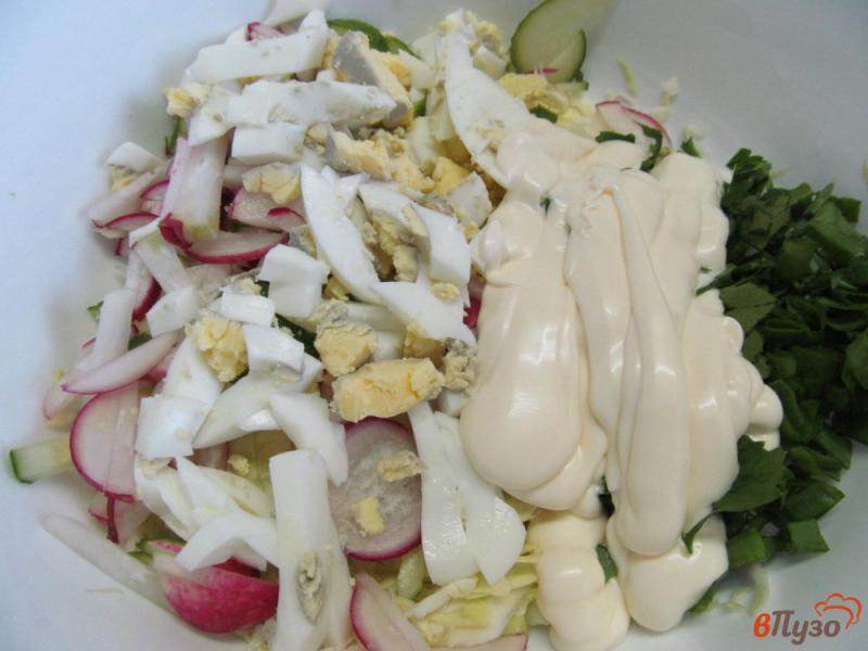 Фото приготовление рецепта: Салат из капусты с редисом шаг №3
