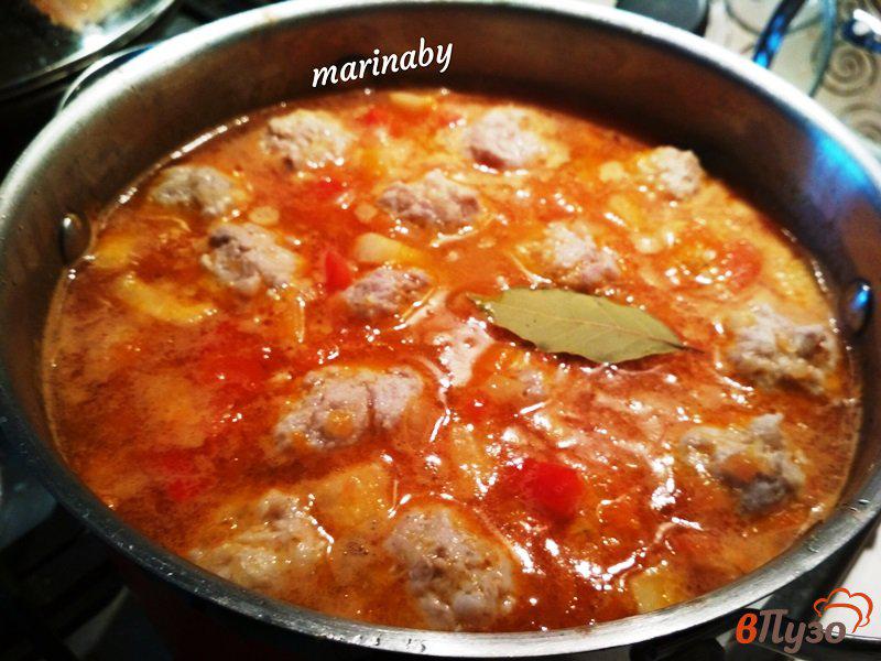 Фото приготовление рецепта: Картофельный суп с фрикадельками шаг №9