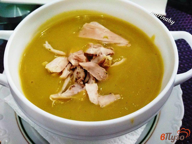 Фото приготовление рецепта: Суп-пюре из брокколи и цветной капусты с курицей шаг №11