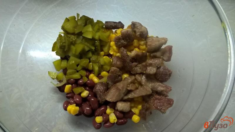 Фото приготовление рецепта: Салат с индейкой и фасолью шаг №3