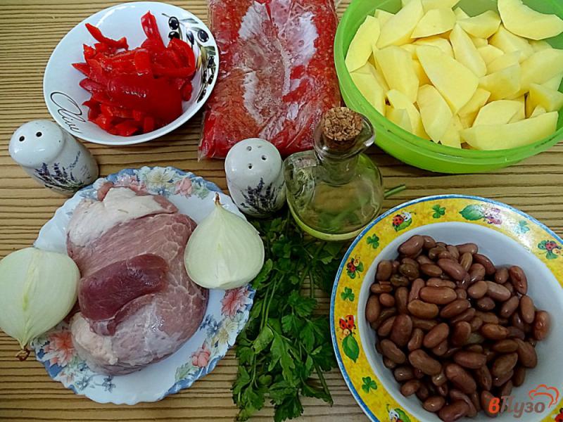 Фото приготовление рецепта: Овощи тушёные со свининой. шаг №1