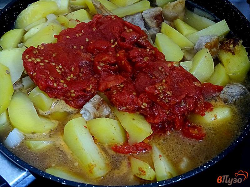 Фото приготовление рецепта: Овощи тушёные со свининой. шаг №6