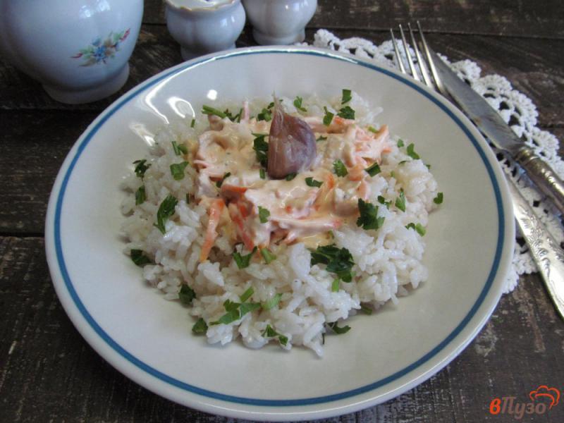 Фото приготовление рецепта: Куриный салат с рисом шаг №8