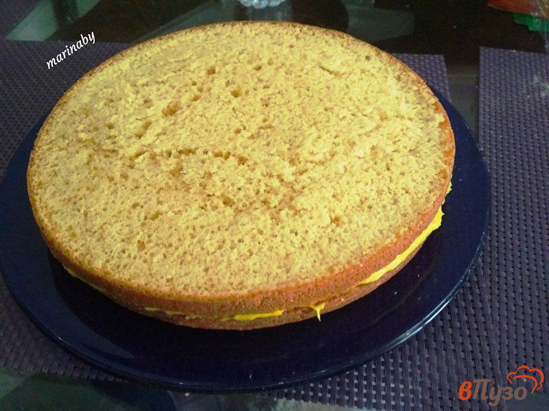 Фото приготовление рецепта: Торт апельсиновый  с кремом Патисьер шаг №10