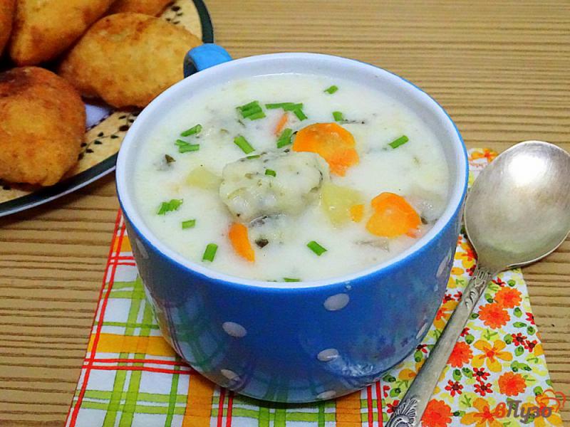 Фото приготовление рецепта: Суп с зелёными галушками шаг №9
