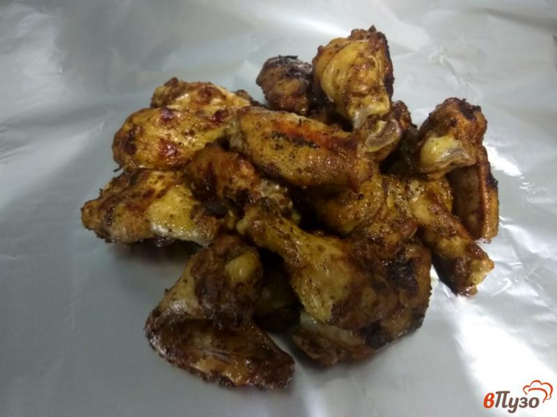 Фото приготовление рецепта: Пряные куриные крылья в горчичном соусе шаг №6