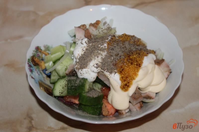 Фото приготовление рецепта: Овощной салат с куриным филе шаг №5