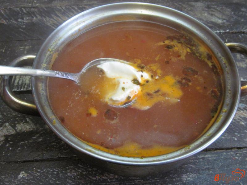 Фото приготовление рецепта: Томатный суп с пастой пене шаг №5