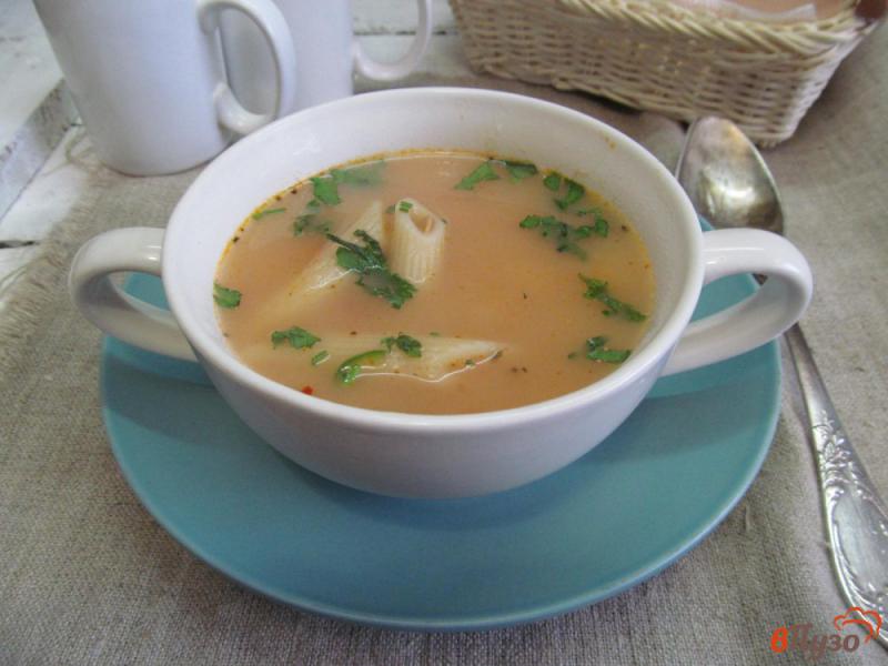 Фото приготовление рецепта: Томатный суп с пастой пене шаг №6