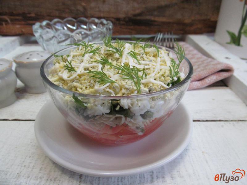Фото приготовление рецепта: Салат из помидора с сыром шаг №7