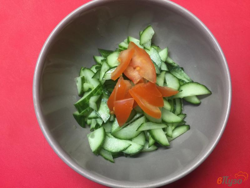 Фото приготовление рецепта: Салат из овощей с морской капустой шаг №2